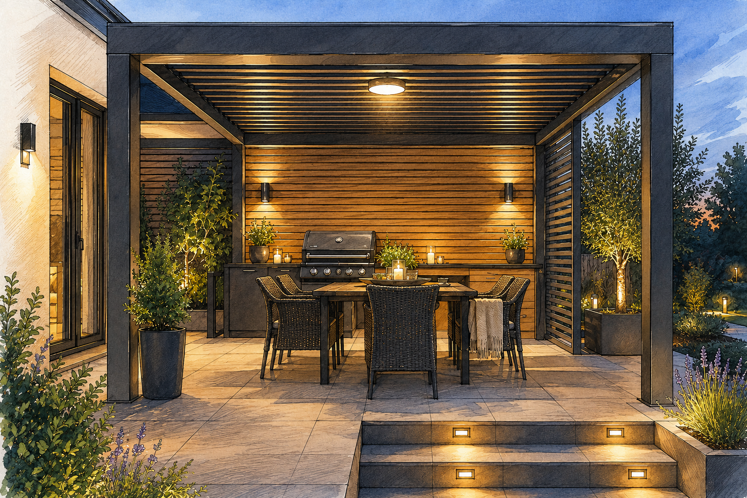 Osvětlená pergola